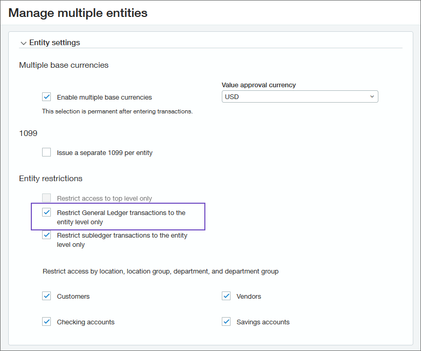 2023 R3 GL Restrict Transactions To Entity