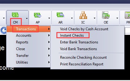 CM > Transactions > Instant Check