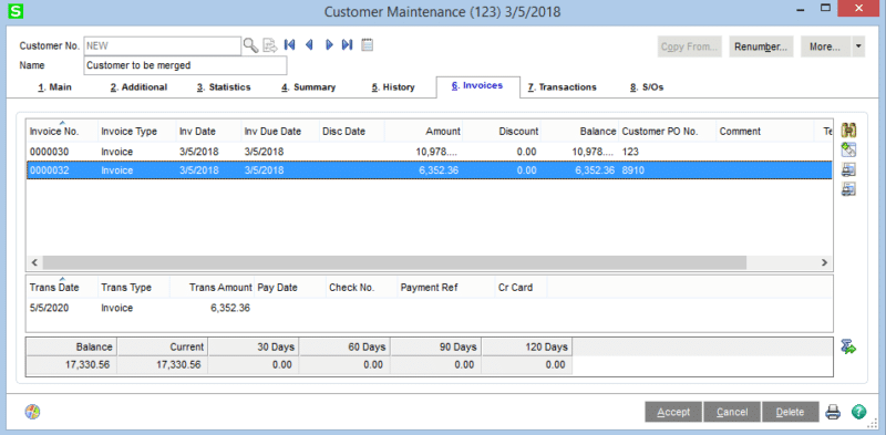 Delete and Change Customers in Sage 100 AR - Customer Maintenance