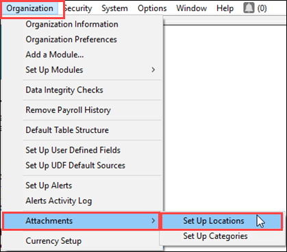 Organization - Attachments - Set Up Locations