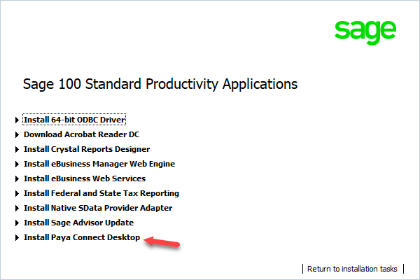 Productivity Applications > Install Paya Connect Desktop