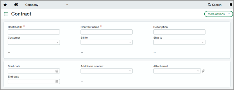 Sage Intacct Contract Window