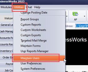 Utilities - Maintain Users