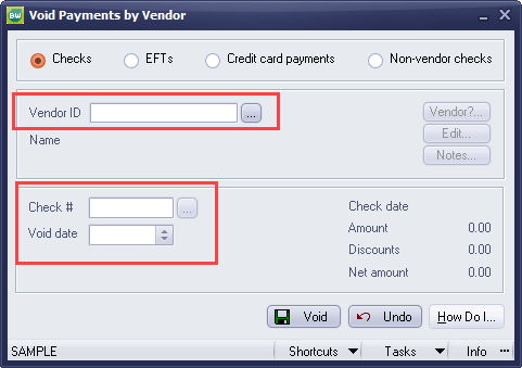 Void Payments by Vendor